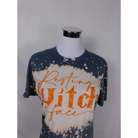 Resting Witch Face Tee – Bleach Dye Gildan Cotton – Size S – Excellent Condition - Picture 8 of 11